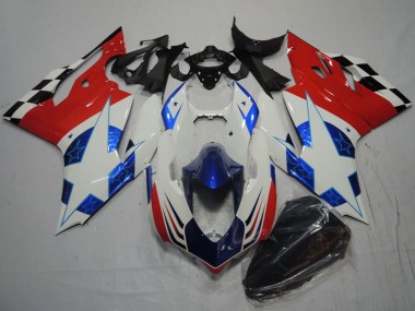 Ducati 1199 Motorrad Verkleidung 2011-2014 - Weiss Blau Rot Schwarz