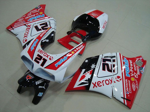 Ducati 748 916 996 996S Motorrad Verkleidung 1993-2005 - Weiss Rot Glanzendes Schwarz Valsir Xerox 21