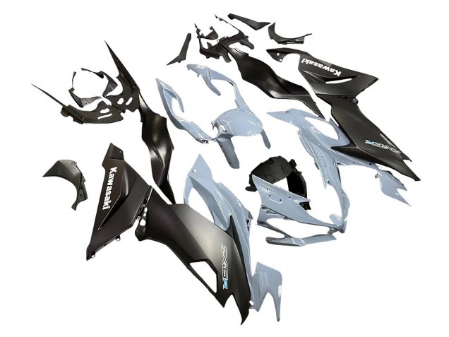 Kawasaki ZX6R Motorrad Verkleidung 2019-2022 - Grau Matt Schwarz