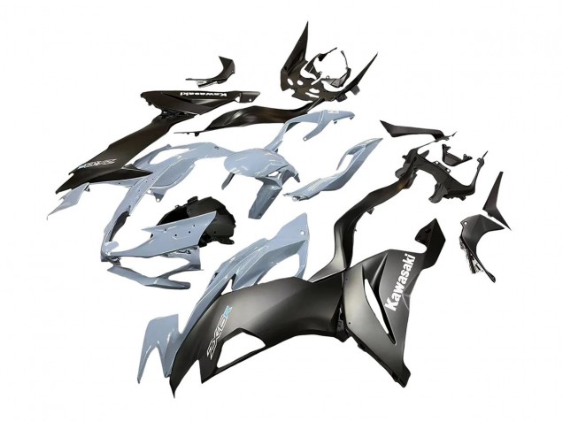 Kawasaki ZX6R Motorrad Verkleidung 2019-2022 - Grau Matt Schwarz