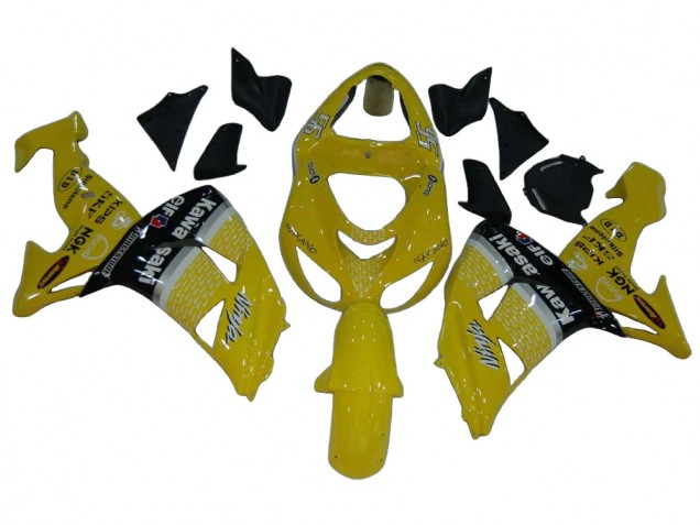 Kawasaki ZX10R Motorrad Verkleidung 2006-2007 - Gelb Silber Schwarz Elf