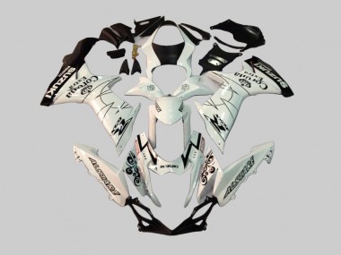 Suzuki GSXR 600/750 Motorrad Verkleidung 2011-2024 - Weiss Schwarz Alstare Corona Extra Motul