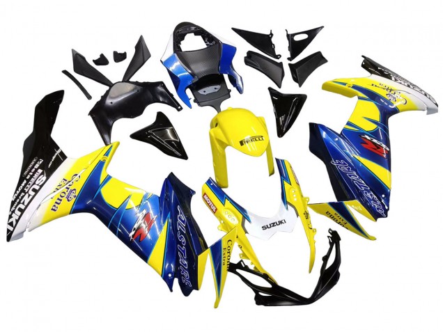 Suzuki GSXR 600/750 Motorrad Verkleidung 2011-2024 - Gelb Blau Weiss Schwarz Corona Extra Alstare