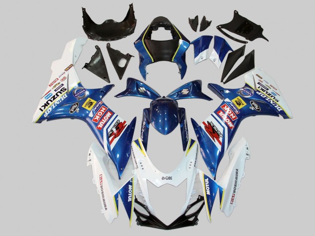 Suzuki GSXR 600/750 Motorrad Verkleidung 2011-2024 - Weiss Blau Rot Gelb Motul Dunlop