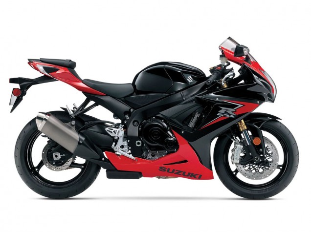 Suzuki GSXR 600/750 Motorrad Verkleidung 2011-2024 - Rot Glanzendes Schwarz