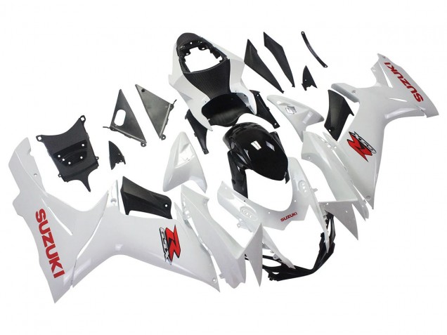 Suzuki GSXR 600/750 Motorrad Verkleidung 2011-2024 - Weiss Glanzendes Schwarz Rot Aufkleber