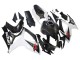 Suzuki GSXR 600/750 Motorrad Verkleidung 2006-2007 - Schwarz Weiss Carbonfaser Stil