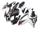 Suzuki GSXR 600/750 Motorrad Verkleidung 2006-2007 - Schwarz Weiss Carbonfaser Stil
