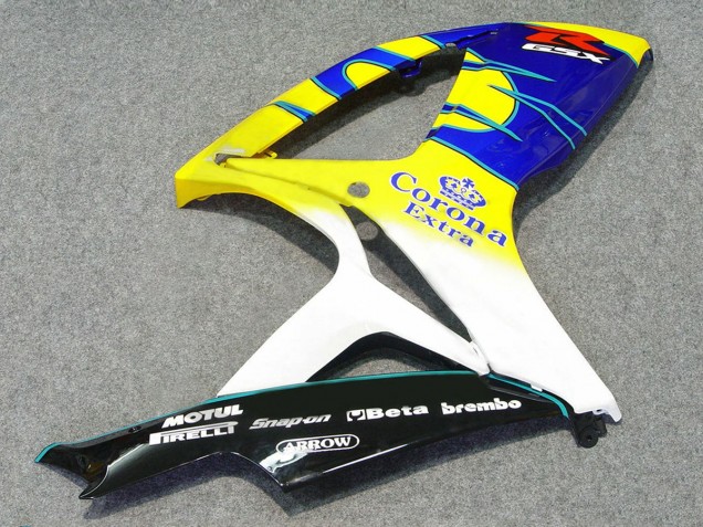 Suzuki GSXR 600/750 Motorrad Verkleidung 2006-2007 - Weiss Blau Gelb Corona Alstare