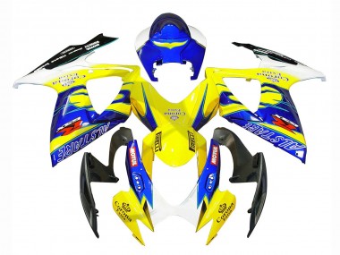 Suzuki GSXR 600/750 Motorrad Verkleidung 2006-2007 - Weiss Blau Gelb Corona Alstare