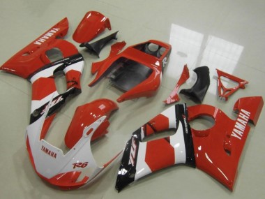 Yamaha YZF R6 Motorrad Verkleidung 1998-2002 - Rot Weiss Glanzendes Schwarz